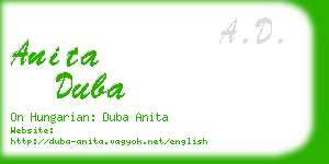 anita duba business card